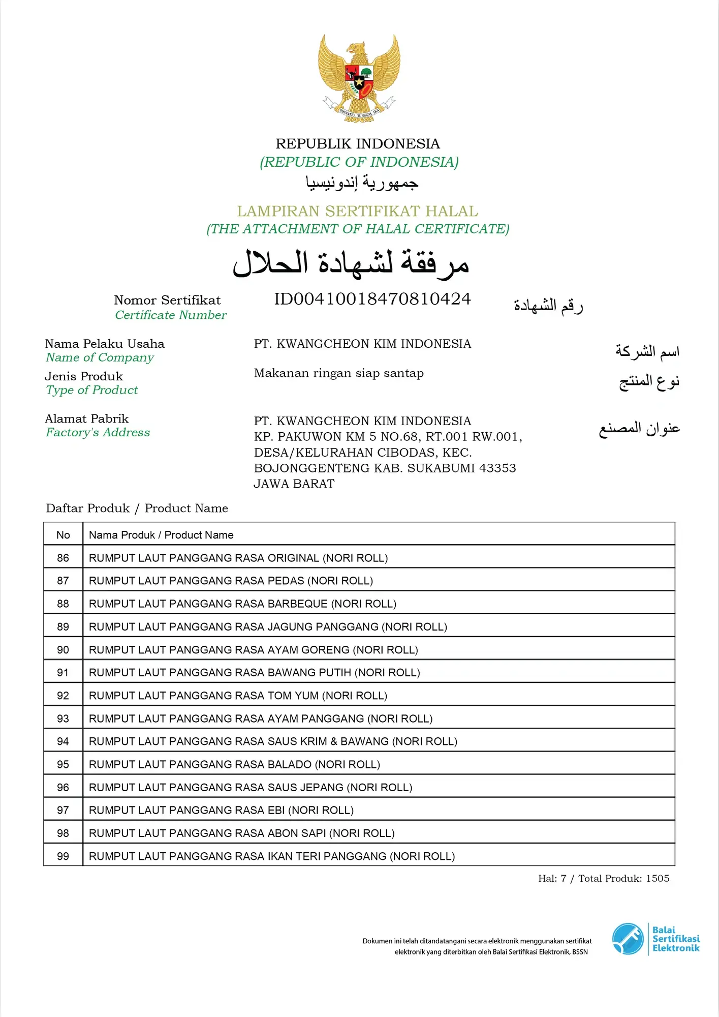 Sertifikat Halal MUI 2