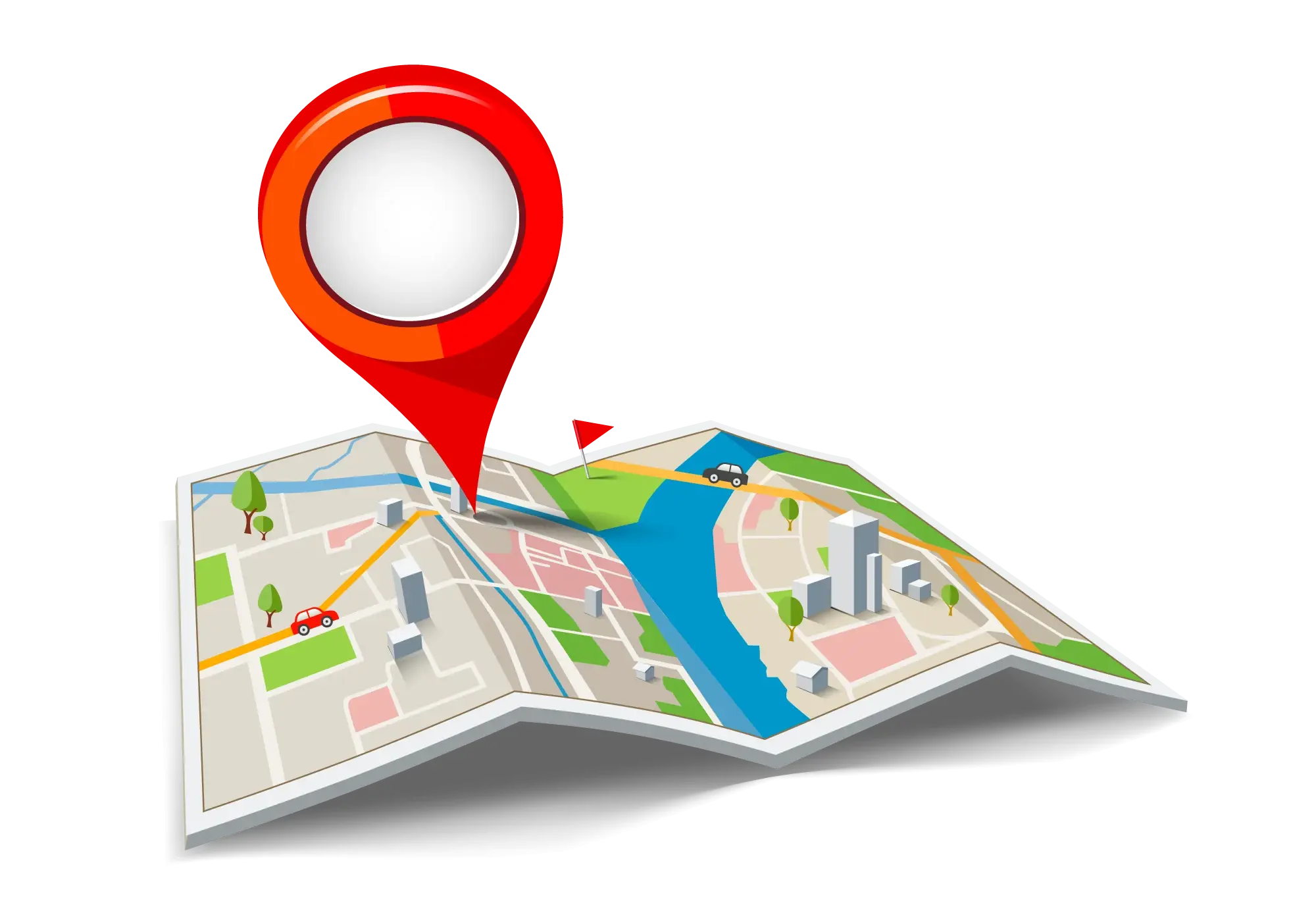 Map with a location pin