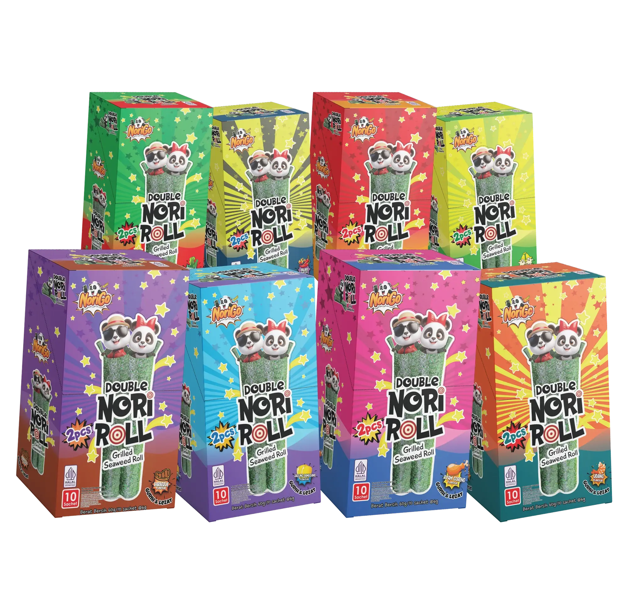 Double Nori Roll boxes in eight flavours
